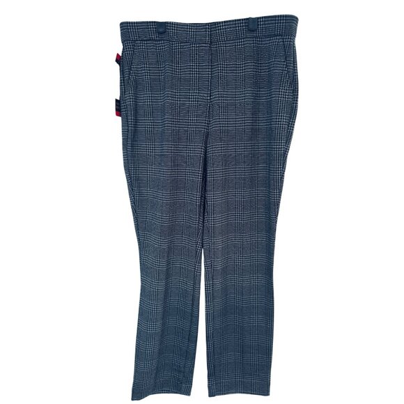 NWT Size 8 Banana Republic Plaid Work Trousers Gray & Charcoal Office Pant - Picture 2 of 16